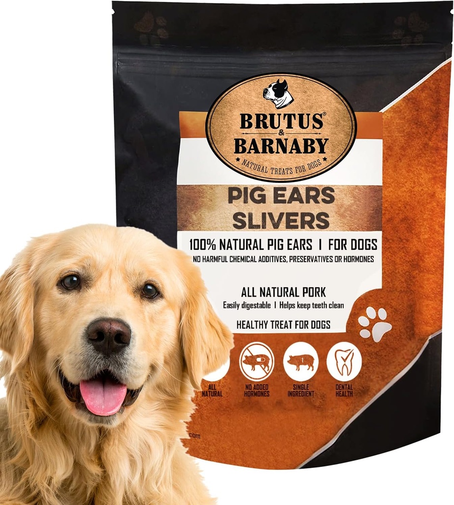 Gris Ear Slivers - Tyk Cut, Alle naturlige hundebehandling, Sund Pure Svineøre, Nemt fordøjede, Bedste gave til store & små hunde (1 LB)