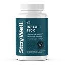 Infla- 1500 All- Natural Relief Supplement Extract Blend med gurkemeje, Hvid Willow Bark, Ashwagandha, Ginger, Boswellia, Bromelain, Omega-3 og Magnesium- 60ct