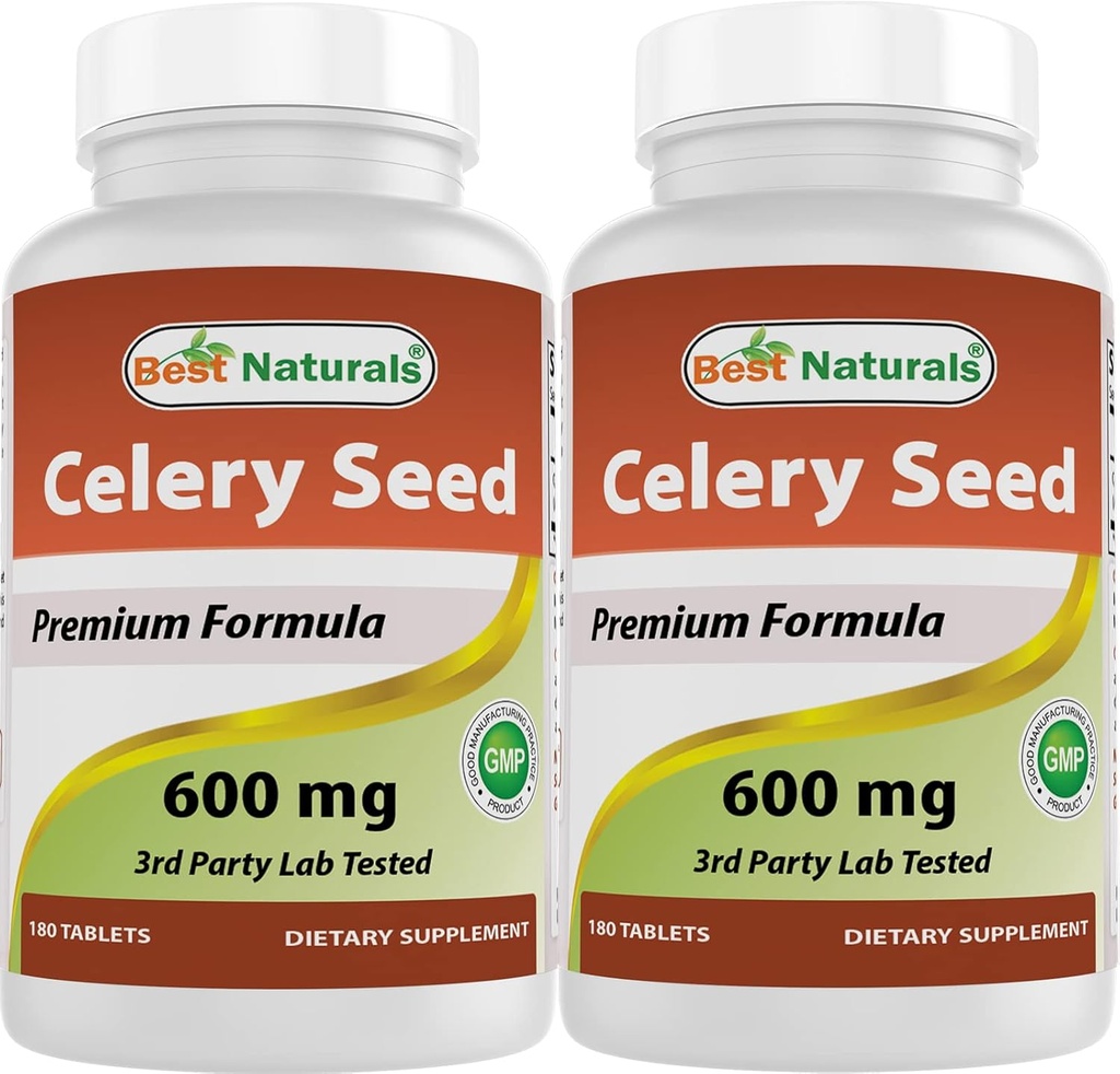 Bedste Naturals Selleri Seed 600 mg 180 tabletter (180 greve (pakke med 2))