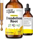 Wild & Organic Dandelion Root Extract Drops - Liver Cleanse Detox Support - Dandelion Tincture for Liver Health - Vegan, Sugar & Alcohol-Free Liquid Supplement - 4 fl oz