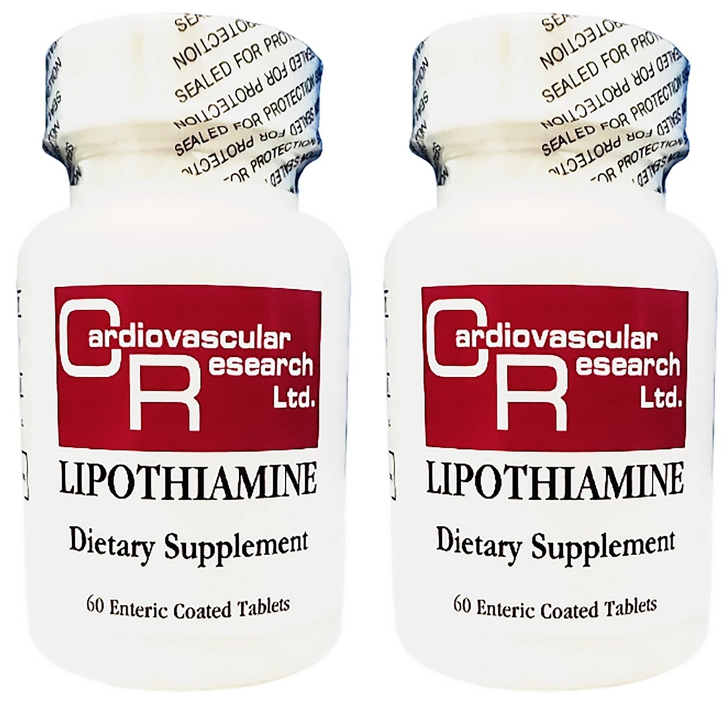 Kardiovaskulær forskning Lipothiamin B Supplement 120 tabletter - Vitamin B1 Nu med Alpha Lipoic Acid - 2 X 60 Tæl