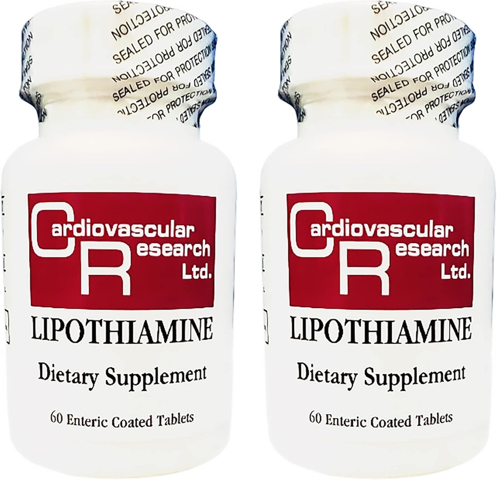 Kardiovaskulær forskning Lipothiamin B Supplement 120 tabletter - Vitamin B1 Nu med Alpha Lipoic Acid - 2 X 60 Tæl