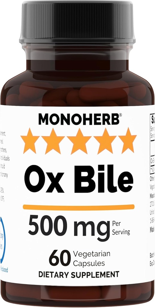 Ox Bile 500 mg - 60 Veg Kapsler