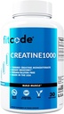 fitcode Creatine1000, 1 Gram af Pure Creatinine monohydrat i hver servering, Veggie kapsler (30 Servere)