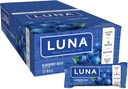 LUNA BAR - Gluten Free Snack Bars - Blåbær Bliss Flavor - 7g protein - Non-GMO - Plant-Based Grossiome Snacking - On Go Snacks (1.69 Ounce Snack Bars, 15 Greve)