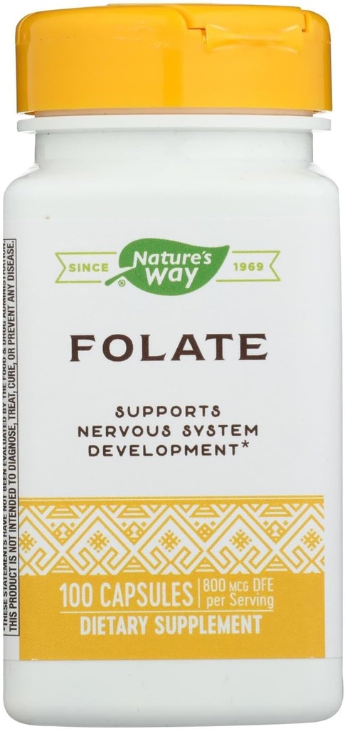 Nature 's Way - Folinsyre, 800 mcg, 100 kapsler