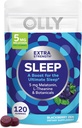 OLLY Extra Strength Sleep Gummy, 5 mg Melatonin, L- Theanin, Kamille, Lemon Balm Ekstrakter, Sleep Aid, BlackBerry Flavor - 120 Greve