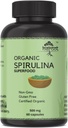 Organic Spirulina Protein Powder Kapsler - Vitaminer og mineraler til energi - Vegetarisk, Gluten Free 100% Pure Superfood til optimal sundhed (120 kapsler)