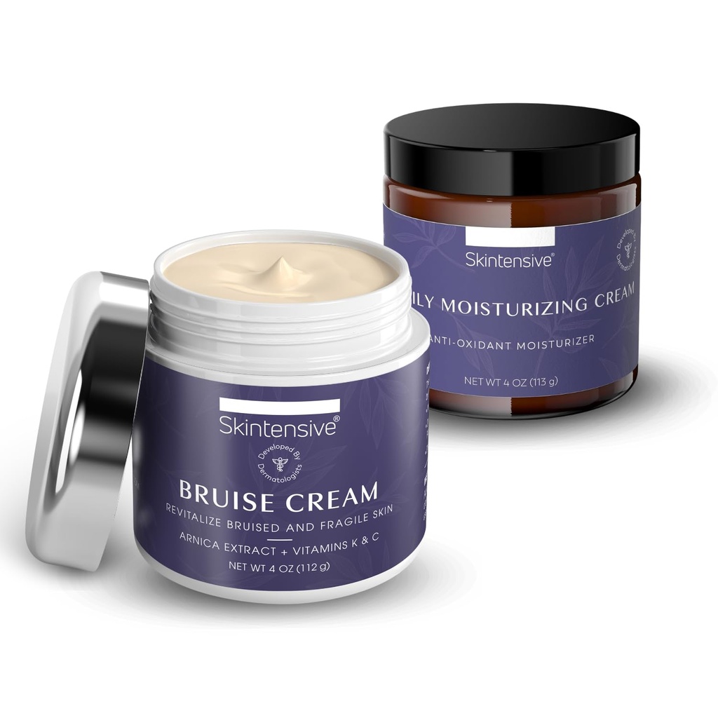 SKINTENSIVE Hydrating Cream Bundle - Fugtgivende pleje for tørre, Delicate Hud - Daglig brug for ansigt, hænder og krop - (4oz Hver)