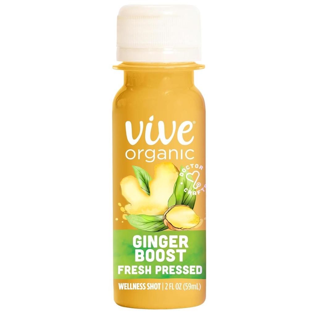 Vive Økologisk Pure Boost Ginger Shot (2oz flaske)