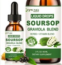 Soursop Graviola Liquid Drops, Organic Soursop Leave Extract w / Sea Moss, Elderberry Vitamin C og Zink, 16- in-1 Soursop Bitters Liquid for Cell Support, Antioxidant og immunforsvar 2 Fl / Oz