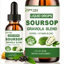 Soursop Graviola Liquid Drops, Organic Soursop Leave Extract w / Sea Moss, Elderberry Vitamin C og Zink, 16- in-1 Soursop Bitters Liquid for Cell Support, Antioxidant og immunforsvar 2 Fl / Oz