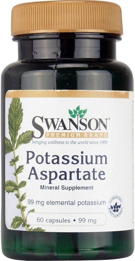 Swanson Kalium Aspartat 99 Milligram 60 kapsler