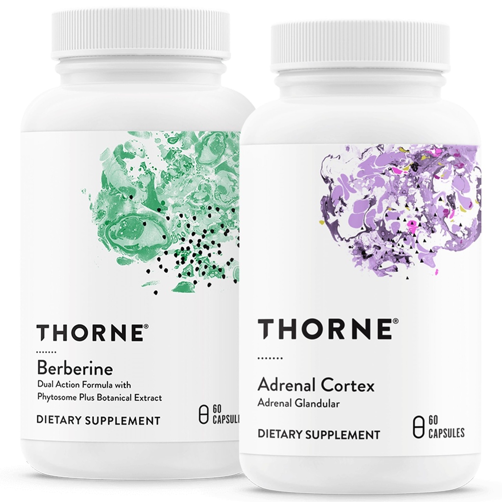THORNE - Stress and Immune Support Bundle - Berberine & Adrenal Cortex - 30 to 60 Servings