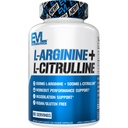 Evolution Nutrition L- Arginin + L- Citrullin - Endurance + workout Performance Supplement - 1000mg Complex - Vasodilation + nitrogenoxid Support - Vegan + Gluten Free Capsules - 60 Serveringer