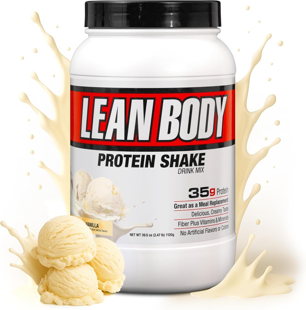 Labrada Nutrition Lean Body Hi-Protein Meal Replacement Shake, Vanilla, 2.47-Pound Tub Packaging May Vary