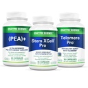 Enzyme Science Graceous Aging Bundle med Pea 60, Stem XCell Pro 60 & Telomere 30