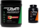 JYM Supplement Science PRE JYM 30 Servings - Strawberry Kiwi & tamin & Mineral Support, Vitamin A, C, B6, B12, E, K, Boron, Biotin, Potassium 60 Tablets