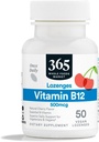 365 af Whole Foods Market, Vitamin B12 500mcg Lozenges, Natural Cherry Flavor, Vegan, 50 Greve