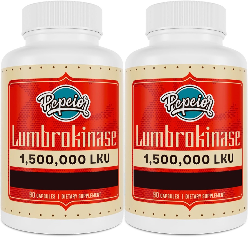 Lumbrokinase 200mg (Max Aktivitet 1.500.000 LKU) - Lumbrokinase Enzymes supplement, mere effektiv end Nattokinase - 90 kapsler (2 flasker)