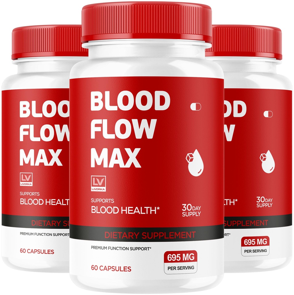 LIVORKA (3 Pack Blood Flow Max, Blood Flow Max Kapsler, Blood Flow Max Blood Support, Blood Flow Max, Blood Flow Kapsler for Generall Wellness, Blood Flow Max Pills, 90 Kapsler til 3 Måneder