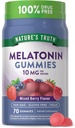Nature 's Truth Melatonin 10mg Gummies against 124; 70 Greve 124; Berry Flavor against 124; Vegan, Non- GMO, og Gluten Free Supplement