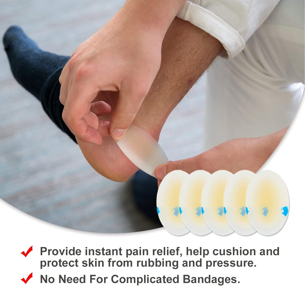 Blister Kushioner (15PCS) Gel Hydrocolloid Seal Bånd til fingre, tæer, hæler - Vandtæt Blister forebyggende Pads, Ultra-Thin Adhesive