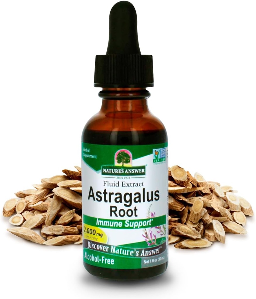 Naturens svar Astragalus Root Alkohol Free Herbal Supplement 1 Ounce (2 Pack)