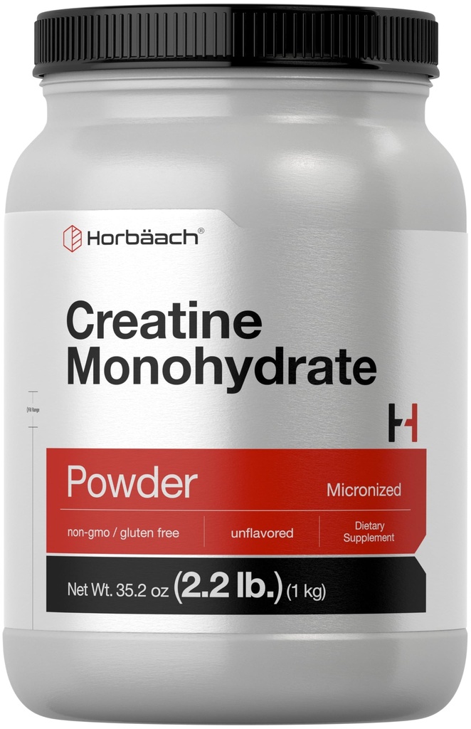 Horbäach Creatinine Monohydrat Pulver • 124; 2,2lbs (35,2 oz) • 124; Mikroniseret og Unflavored • 124; Vegetar, Non- GMO, og Gluten Free Supplement