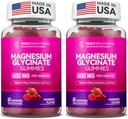 Magnesium Glycinat Gummies 600mg, Non- GMO, Glutenfri, Magnesium Gummies for voksne, Søvn, Afslapning & Fokus, Blandede Berry, 120 Greve
