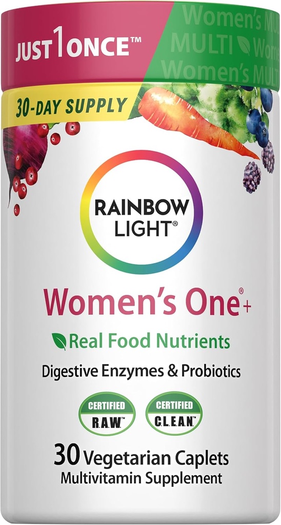 Rainbow Light Womens One High-Potency Daily Multivitamin, Womens Multivitamin Provides High-Potency Immune Support, With Vitamin C, Biotin and Ashwagandha, Vegetarian, 30 Count