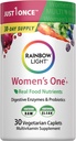 Rainbow Light Womens One High- Potency Daily Multivitamin, Womens Multivitamin giver høj - Potency Immunsupport, Med C-vitamin, Biotin og Ashwagandha, Vegetar, 30 Greve