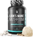 Lions Mane Mushroom Kapsler - Hukommelse, Fokus & Klarhed - Nootrop Brain Supplement med Ashwagandha, Thiamin (B1), Magnesium L- Threonate - Kognitiv og hjerne Support til Mental Energi, 240 Caps