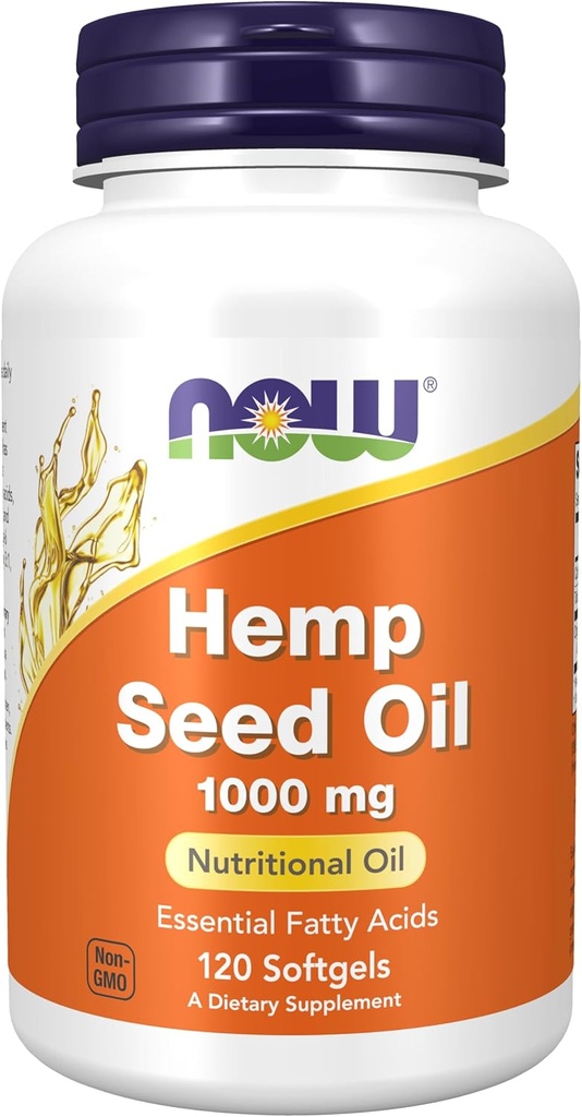 Now Foods Supplements, Hamp Seed Oil 1000 mg, Essential Fedtsyrer, Nutritional Oil, 120 Softgels