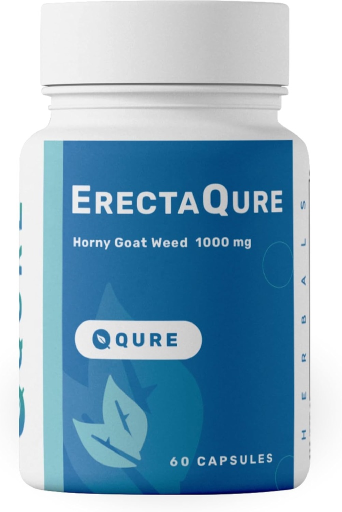 ErectaQure Horny Geat Weed for mænd - Male Enhancing supplement til øget mandlig drev - Tongkat Ali, Ginseng Root & Superoxide Anions - 60 Kapsler Gluten- Free