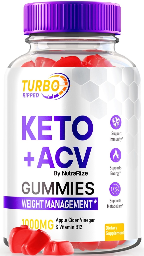 Turbo Ripped, Turbo Ripped Keto ACV Gummies, Official Weight Loss Gummies, Apple Cider Vinagar 1000MG, All Natural ACV Gummy, Premium Keto + ACV Formel, TurboRipped Gomitas Anmeldelser (60 Gummies)