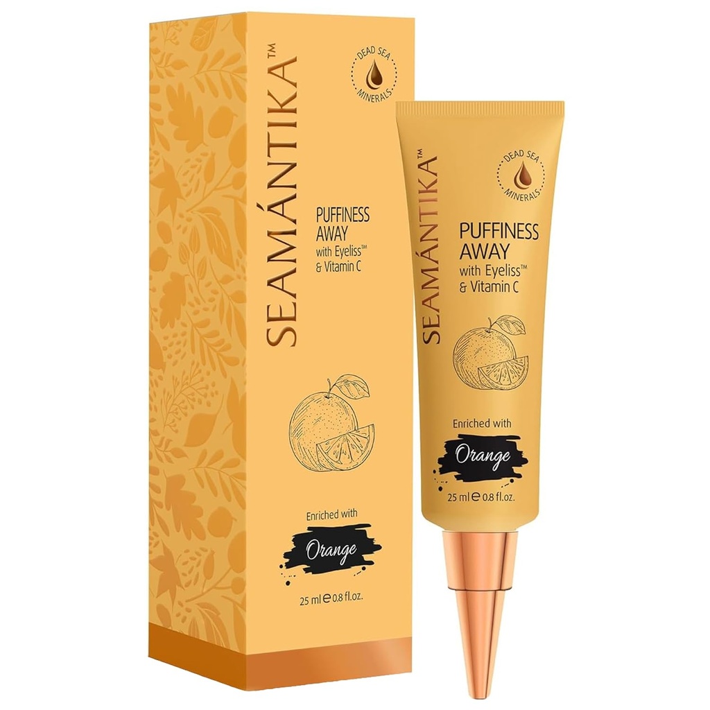 SEAMANTIKA PUFFINESS AVAY Eye Cream 0.8 fl.oz - Instant Eye Bag Remover Puffiness med Eyeliss; C-vitamin, Under Eye Puffiness Reducer Instant Resultater, Midlertidig reduktion af Wrinkles & mørke cirkler