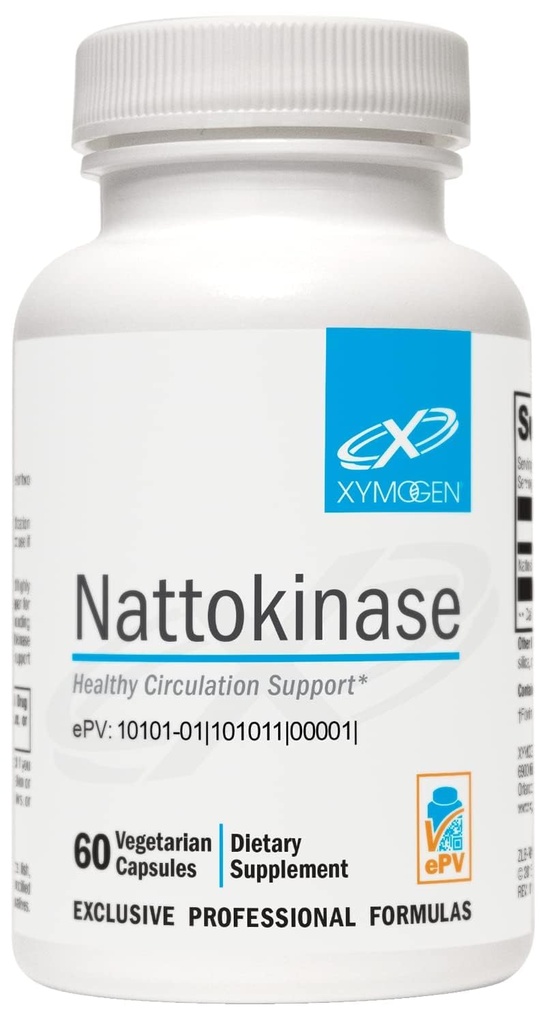XYMOGEN Nattokinase - Nattokinase 2000 FU blodtrykstillæg - Heart Health, Circulation & Blood Pressure Support - Gluten Free, Vegan, Non GMO (60 kapsler)