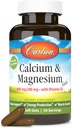 Carlson - Cal- Mag Gels, 2: 1 Calcium til Magnesium Ratio, Knoglestøtte, Energiproduktion, 100 Soft Gels