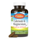 Carlson - Cal- Mag Gels, 2: 1 Calcium til Magnesium Ratio, Knoglestøtte, Energiproduktion, 100 Soft Gels