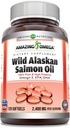 Amazing Omega Wild Alaskan Salmon Oil (Omega-3, EPA / DHA) Supplementér 124; 2400 Mg Per Serving Buddy 124; 120 Softgels Buddy 124; Non- GMO Buddy 124; Gluten- Free Buddy 124; Lavet i USA
