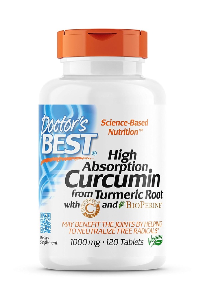Curcumin fra gurkemeje rod med Curcumin C3 & BioPerine 1000mg 120 Tæl efter Læger Bedste