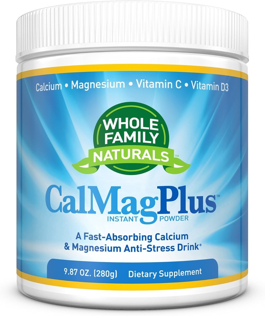 Calcium Magnesium Powder Supplement - CalMag Plus med C-vitamin & D3 - Gluten Free, Non GMO - Natural Cale Mag Drink - Cal- Mag for Muskler - Rolig søvn Magnesium Drink Powder - Calcium supplement