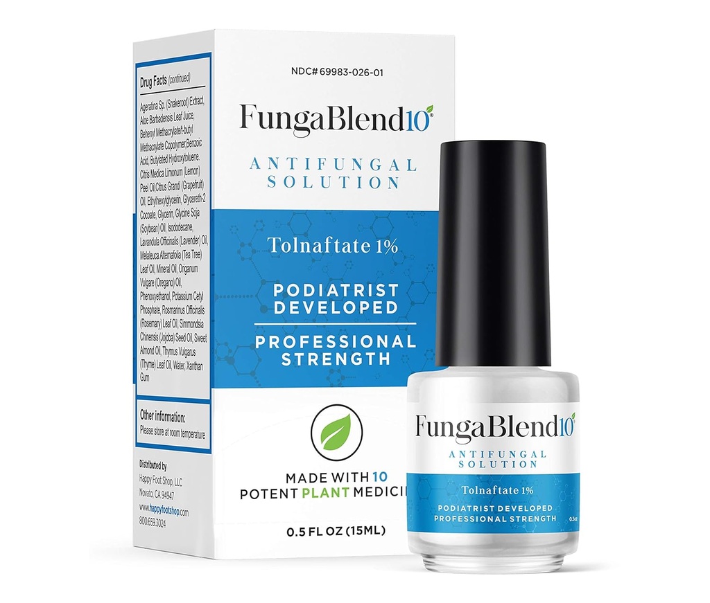 FungaBlend 10 - Antifungal Medication: 1% Tolnaftate og 10 Plant Medicines -Toenail svamp Behandling for Nail Reparation Gel, Atleter Foot, Jock Itch, Ringorm -Topical Solution for Toe og Finger Nail