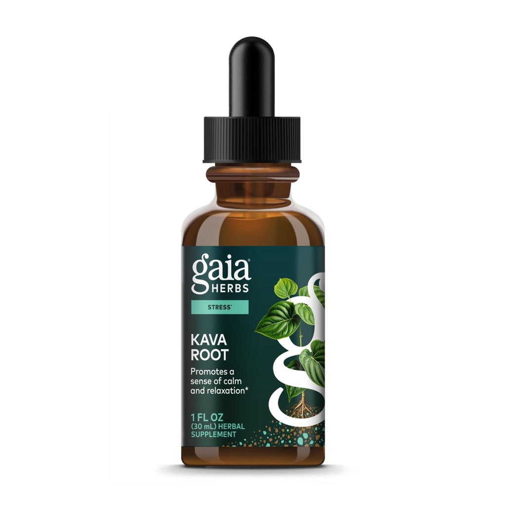 Gaia urter Kava Root Extra Strength - Hjælper med at opretholde en følelse af naturlig ro, afslapning, * og følelsesmæssig wellness under tider med stress - Lavet med Noble Kava kultivarer - 1 Fl Oz (20-dages forsyning)