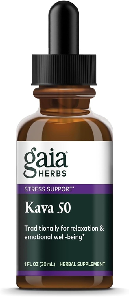 Gaia urter Kava Root Extra Strength - Hjælper med at opretholde en følelse af naturlig ro, afslapning, * og følelsesmæssig wellness under tider med stress - Lavet med Noble Kava kultivarer - 1 Fl Oz (20-dages forsyning)