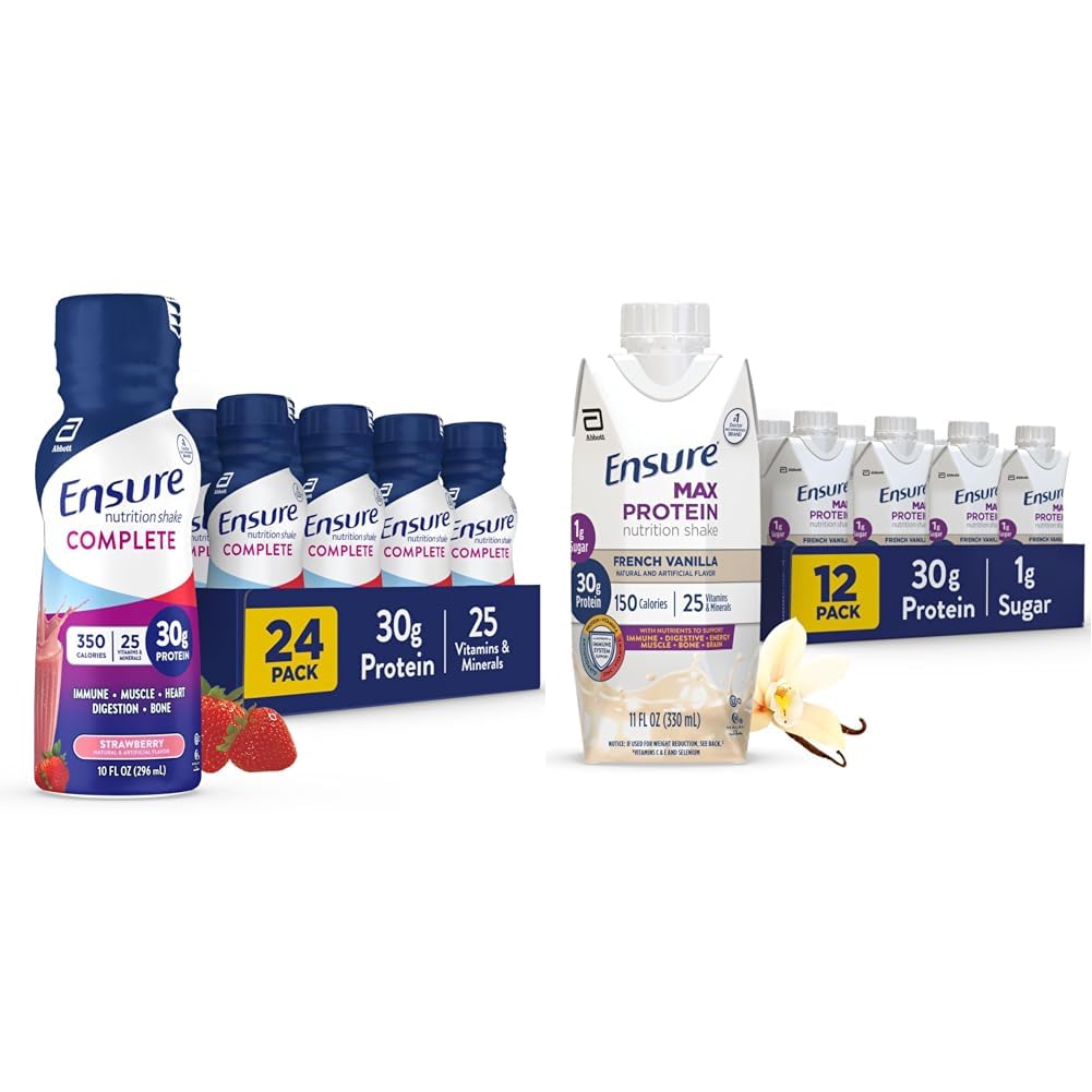 Sikre komplet & Max Protein Nutrition Shakes, 30g Protein, 350 & 150 kalorier, pakke med 24 & 12