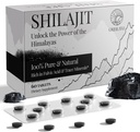 30. 000 MG Shilajit Tablets, 100% Shilajit Pure, Himalayan Organic, Shilajit for mænd og kvinder Rich in Fulvic Acid & 85 + Trace Minerals, Shilajit supplement til energi og immunsystem, 60 Greve