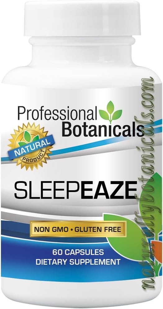 Professionel Botanicals Sleep Eaze, Natural Sleep Aide Supplement, Ikke Habit Danning Sleep Supplement Valerian Root og tysk kamille - 60 Vegetarisk Capsule