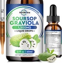 Soursop Graviola Liquid Drops - 8 i 1 Organic Soursop Extract med Elderberry, Quercetin, Soursop Bitters Liquid Kosttilskud til immunboost, Herbal Soursop Oil Graviola Leaf Tinktur, 2 Fl Oz